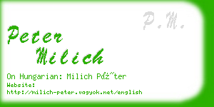 peter milich business card